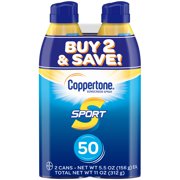 Coppertone Sport Sunscreen Spray SPF 50, Twin Pack (5.5 oz each)