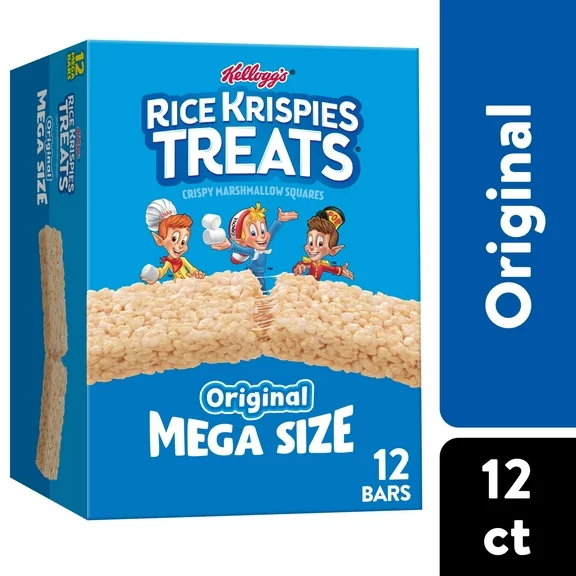 Rice Krispies Treats Original Chewy Large Marshmallow Snack Bars, Ready-to-Eat, 26.4 oz, 12 Count