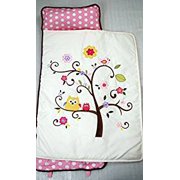 SoHo Nap Mat for Toddlers, Pink Cherry Tree, With Pillow and Carrying Strap for Preschool or Daycare