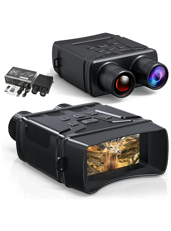 JIFON 1080P Digital Infrared Night Visions Binocular 100% Darkness 5X Digital Zoom Telescope Goggles for Hunting, Camping, Travel, Surveillance, Spy