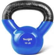 Yes4All Vinyl Coated Kettlebell Great for Full Body Workout, 5-50 lbs (Single)