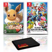 Pokemon: Let's Go, Eevee! and Super Smash Bros - 2 Games For Nintendo Switch