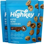 HighKey Snacks Keto Food Low Carb Snack Cookies, Chocolate Chip, 3 Pack - Gluten Free & No Sugar Added, Healthy Diabetic, Paleo, Dessert Sweets, Diet Foods