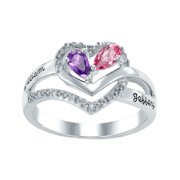 Personalized Family Jewelry Birthstone Women's Beacon Mother's Ring available in Sterling Silver, 10k Gold and 14k Gold