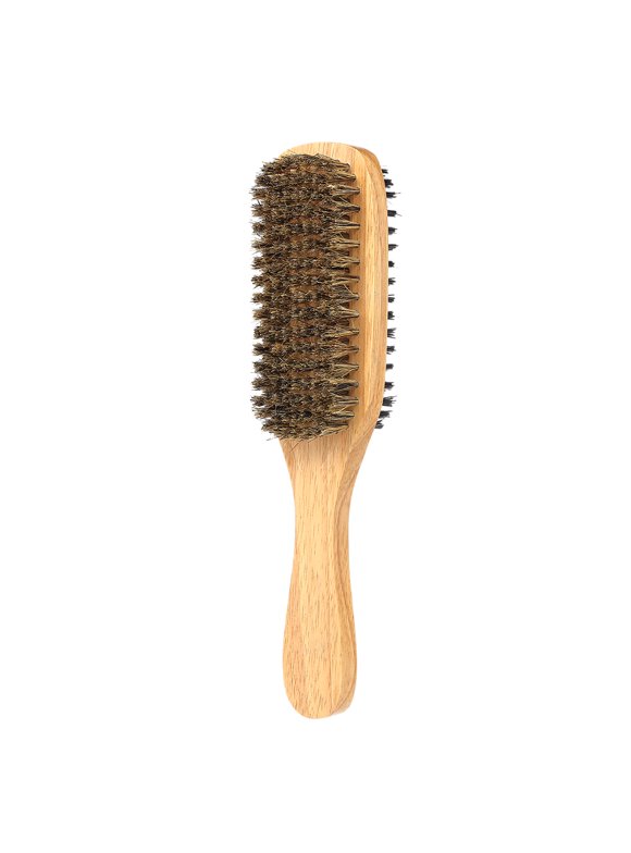 Men's Beard Brush Double-sided Facial Hair Brush Shaving Comb Male Mustache Brush Solid Wood Handle Optional Size
