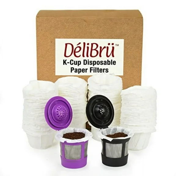 disposable paper filters for reusable k cups fits all brands - disposable k cup paper filter (100/box)