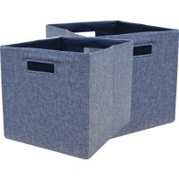 Better Homes & Gardens Fabric Cube Storage Bins (12.75" x 12.75"), Set of 2, Multiple Colors