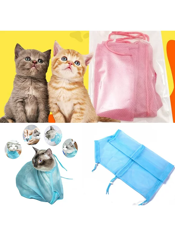 Pet Cat Colorful Muti-function Adjustable Grooming Bath Bag Cat Nail Trimming Protect Bags