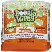 Hand, Face and Nose Wet Wipes for Kids and Baby, Boogie Wipes, Alcohol Free, Fresh Scent, Wipes Away Dirt and Germs, Soft Natural Saline Tissue with Aloe, Chamomile and Vitamin E, 45 Count, Pack of 2