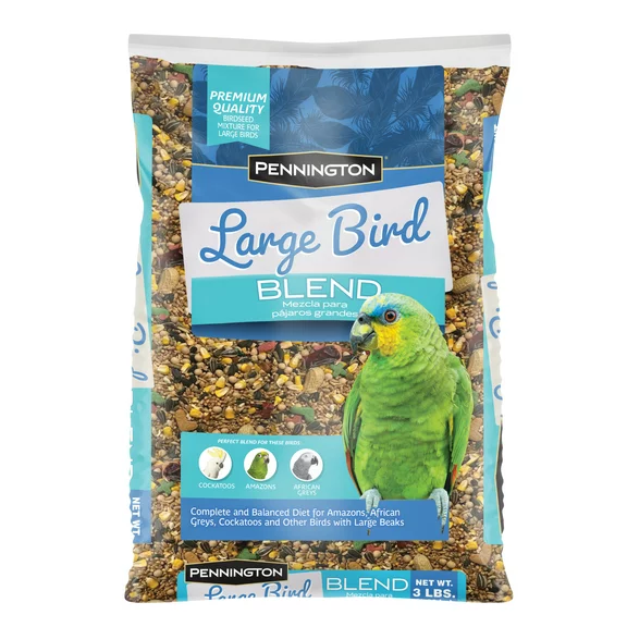 Pennington Large Bird Everyday Blend Bird Food for Parrots, Cockatoos; 3 lb. Bag
