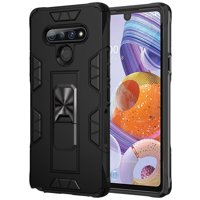 Dteck Case For LG Stylo 6 (6.8 inches) 2020 Released, Shockproof Armor Rugged Rubber Case Hybrid Hard PC Back Kickstand Protective Cover ,Black