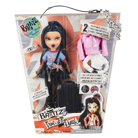 Bratz Pretty ‘N’ Punk Jade Fashion Doll with 2 Outfits and Suitcase, Collectors Ages 6 7 8 9 10 