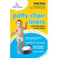Tidy Tots Disposable Potty Chair Liners - Travel Pack XL - 32 Liners and 32 Super-Absorbent Pads,