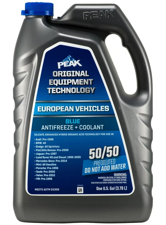 PEAK ORIGINAL EQUIPMENT TECHNOLOGY Antifreeze + Coolant For European Vehicles - Blue