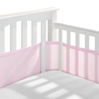 BreathableBaby Classic Breathable Baby Mesh Crib Liner, Anti-Bumper, Non-Padded  Pink