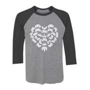 Tstars Mens Valentine's Day Love Gamer Shirt Controllers Heart Gift Idea for Him Husband 3-4 Sleeve Baseball Jersey Shirt