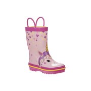 Laura Ashley Pink Yellow Unicorn Hearts Rain Boots Girls