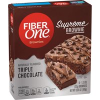 Fiber One Supreme Brownie Triple Chocolate, 5 Count (Pack of 8)