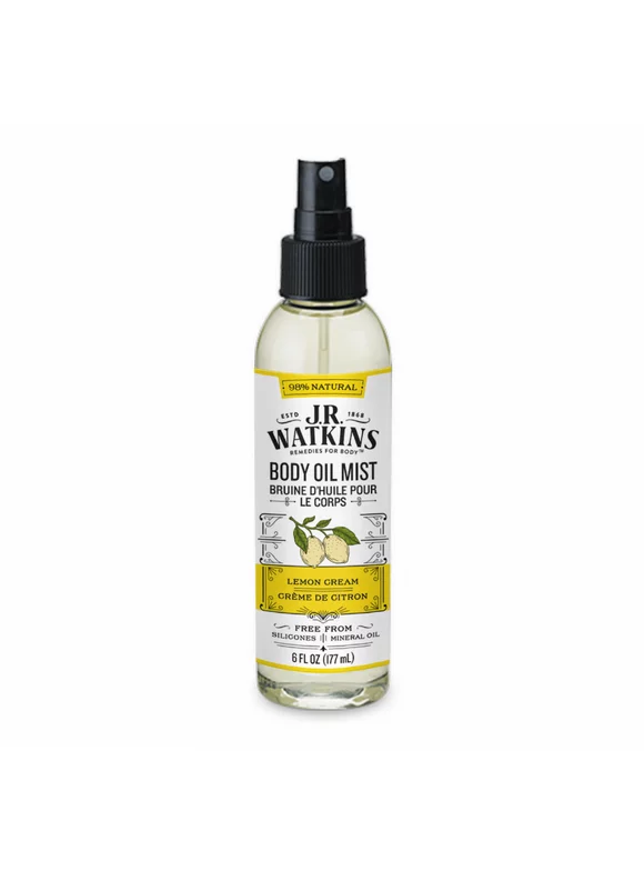 J.R. Watkins Natural Hydrating Body Oil Mist, Lemon, 6 oz