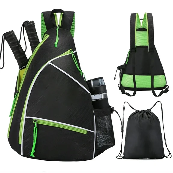 Eccomum Pickleball Bag, Pickleball Backpack, Adjustable Storage Bag for Pickleball Waterproof Smooth Zipper Cusion Padding Pickleball Backpack