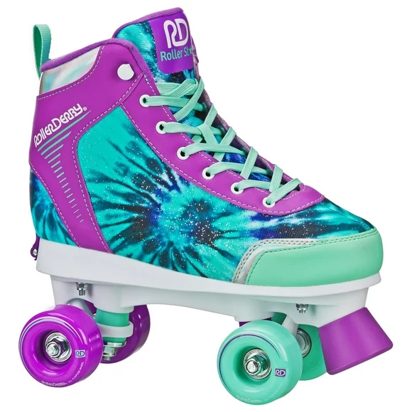 Roller Derby Girl's Adjustable Quad Star Roller Skate, Tie Dye Size Medium (3-6)