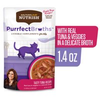 Purrfect Broths Lickable Cat Treats and Meal Complements, Tasty Tuna Recipe, 1.4 Ounce Pouch