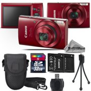 Canon PowerShot ELPH 190 Digital Camera Red 1087C001 10X Optical Zoom - 32GB Kit