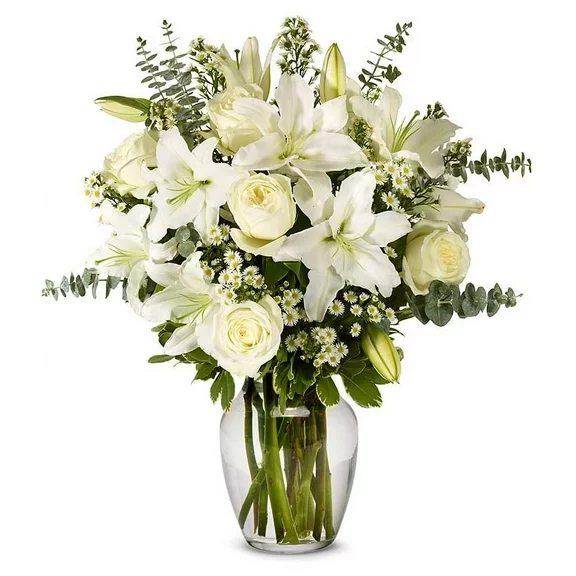 From You Flowers - Sympathy Lily Arrangement with Free Vase (Fresh Flowers)