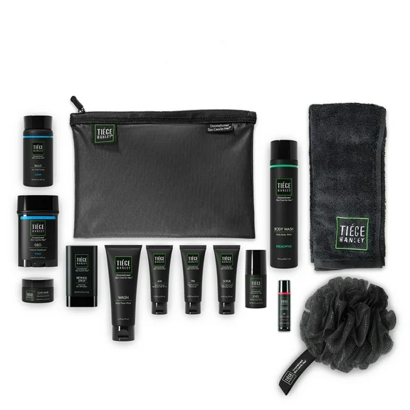 Tiege Hanley Men's Platinum Skin Care Gift Set: Face Wash, Moisturiser, Soap, Mask, Toiletry Bag