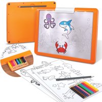 Discovery Kids LED Illuminated Tracing Tablet, 34 Piece Set with Pencils, Paper & Templates