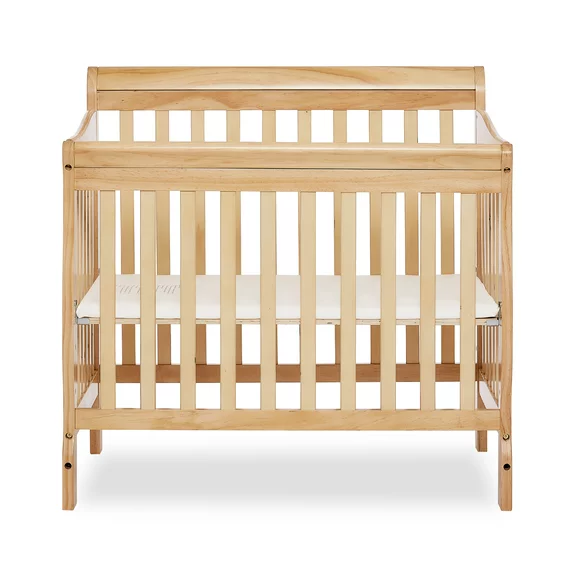 Dream On Me Aden 4-in-1 Convertible Mini Crib In Natural, Greenguard Gold Certified