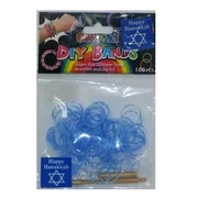 DIY 100 Silicone Loom Bands with Clips and Loom Tool - Hanukkah