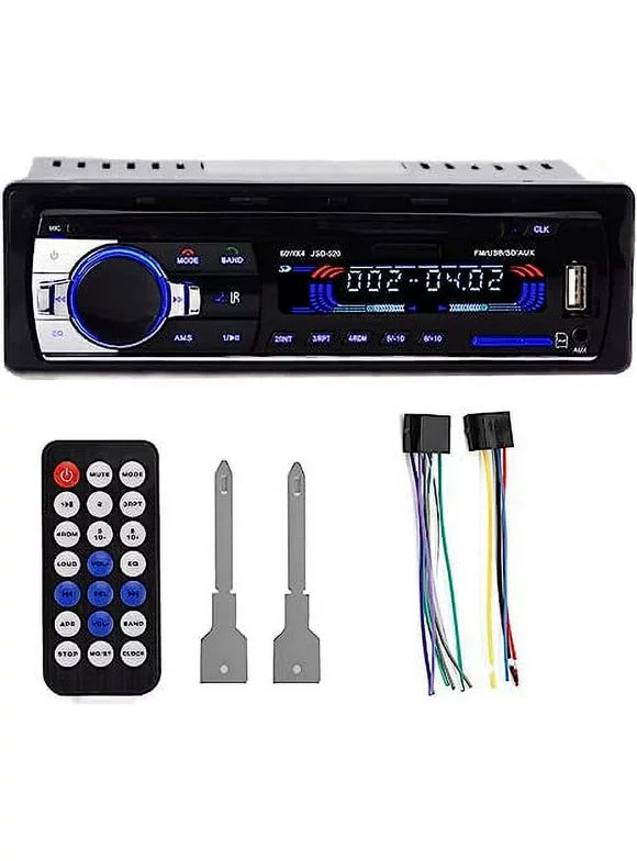 Car Radio Stereo 520 Bluetooth Auto Radio with Remote Control 12V in-Dash 1 Din Car MP3 Multimedia Player ISO Connector with FM/USB/SD/AUX