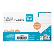 Pen + Gear Ruled Index Cards, 3" x 5", 100 Count, White