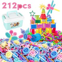 JUMPER 212 Pcs Interlocking Plastic Bars Building Toy Building Blocks Set Educational Construction Engineering Set 3D Puzzle, A Great STEM Toy for Both Boys and Girls
