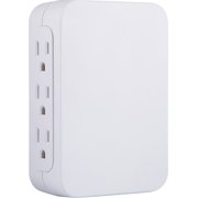 GE Pro 6-Outlet Side-Access Wall Adapter Surge Protector, White, 10353