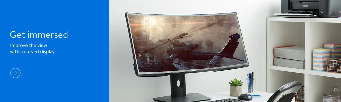 Get immersed. Improve the view with a curved display. Shop desktop computers.