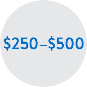 $250–$500