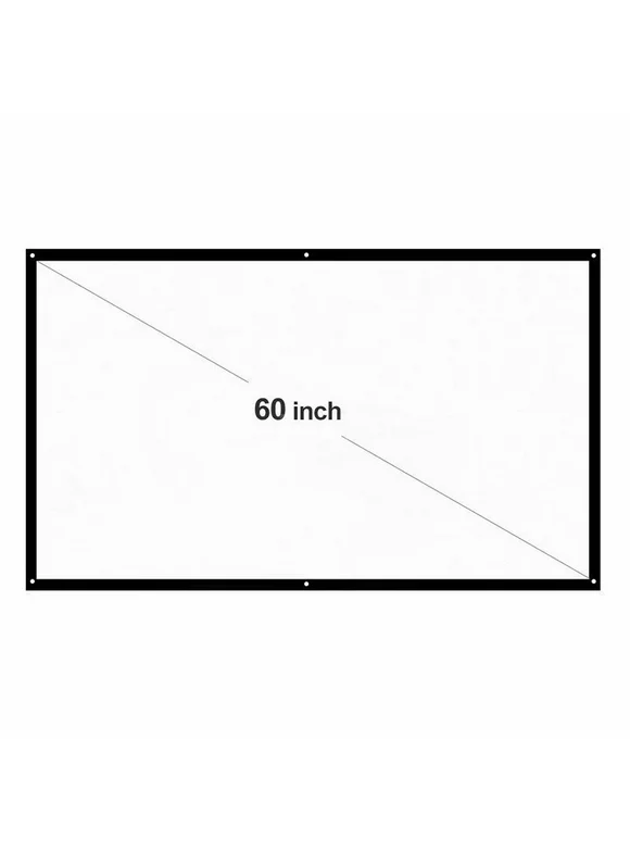 120 inch Portable Projector Screen HD 16:9 White 60 Inch Diagonal Projection Screen Foldable Home Theater for Wall Projection Indoors Outdoors