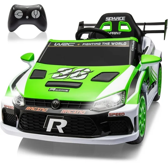 12V Powered Ride on Cars for Kids, 30Wx2 Ride on Toy Cars with Remote Control, Bluetooth, Music Play, LED Lights, 4 Wheels Suspension Rally Car, Safety Belt, Electric Cars for 3-5 Years Boy or Girl