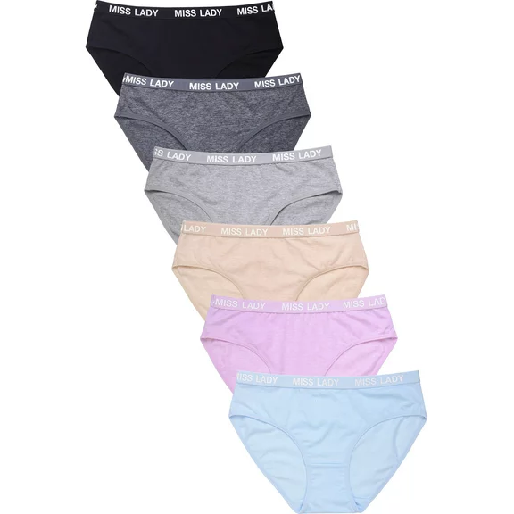 247 Frenzy Women's Essentials PACK OF 6 Sofra or Mamia Assorted Cotton Blend Stretch Bikini Panty Underwear LP6139CK2