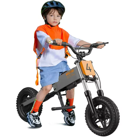 24V Kids Electric Bike, 200W 15MPH Electric Balance Bike with Mobile App, 12" Pneumatic Tire, 3 Speed Adjustable Battery Powered Ride on Motorcycle Bicycle for Boys Girls 6-12 Yrs Child, Gray