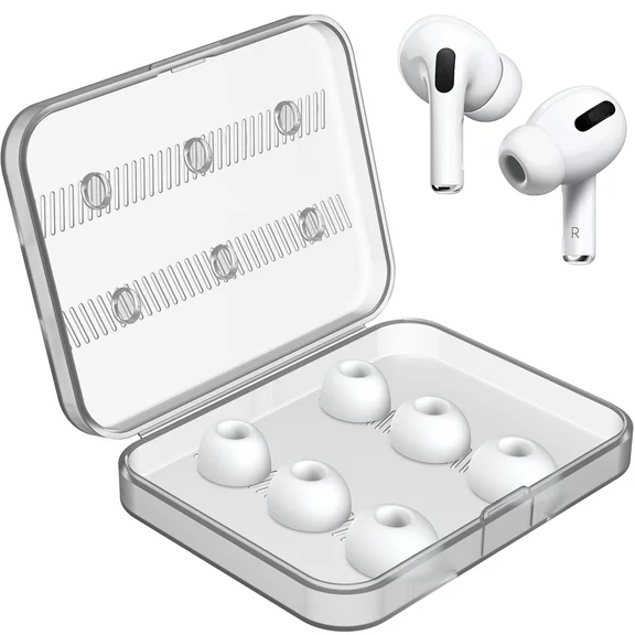 3 Pairs(S,m,l) Silicone Anti-slip Ear Tips for AirPods (2nd Generation), Fit in Charging Case, White