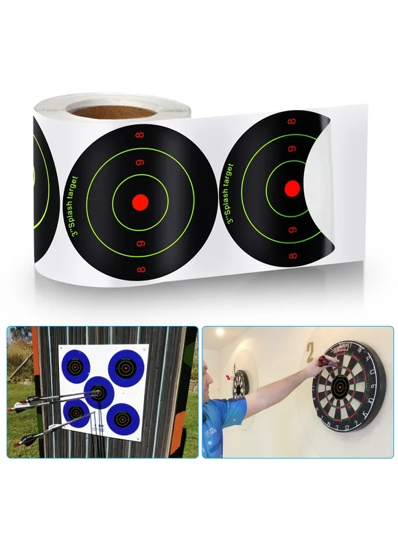 3'' Shooting Target Stickers, TSV Self-Adhesive Shooting Papers Fit for BB Gun Pellet Gun Practice, 200pcs/roll