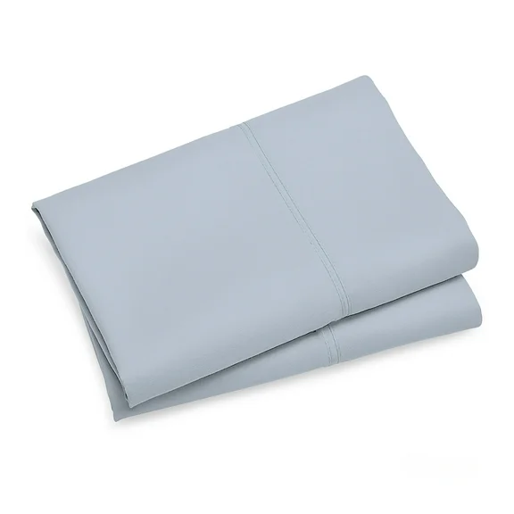 300 Thread Count 100% Cotton Wrinkle Resistant Sateen Solid Pillowcases Standard Light Blue