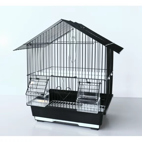 A&E Cage Compact and Stylish House Style Small Bird Cage - Black