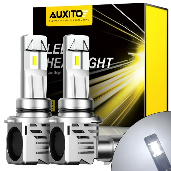 AUXITO 9006 LED Headlight Bulbs, 12000LM Per Set 6500K Xenon White HB4 Wireless 9006 Low Beam Headlight Bulb, Pack of 2