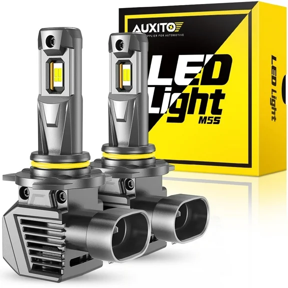 AUXITO 9012 LED Headlight Bulb, 2023 New 120w 22000 LM HIR2/9012 Mini LED Bulbs, 6500K Cool White, Replace hi/lo Beam Halogen, 9012 Headlight Bulb 2 pack