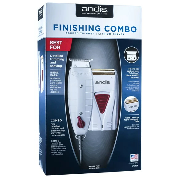 Andis Professional Finishing Combo, T-Outliner Beard/Hair Trimmer with T-Blade 17150 04710