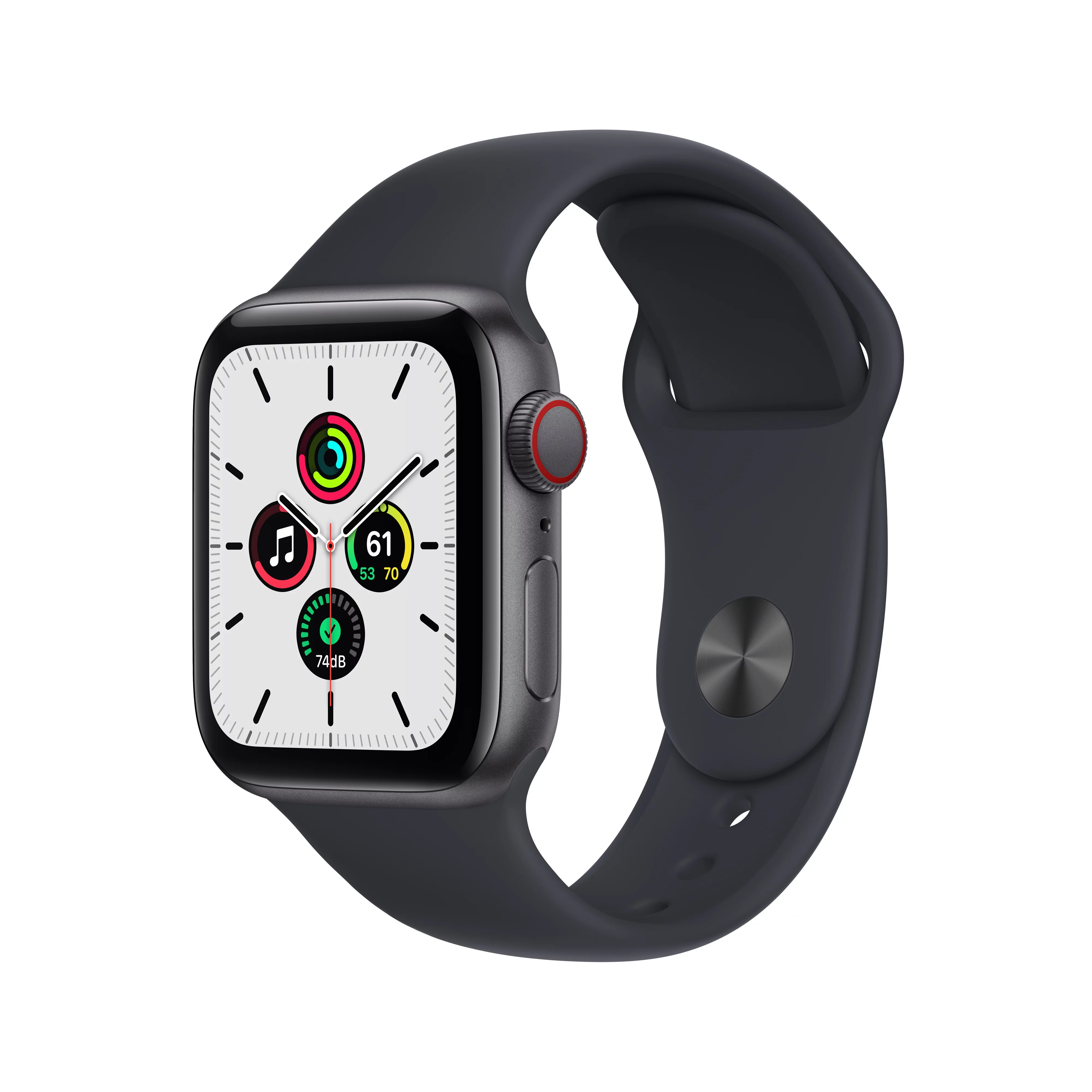 Apple Watch SE (1st Gen) GPS + Cellular 40mm Space Gray Aluminum Case Midnight Sport Band - Regular with Family Set Up